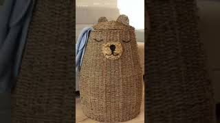 Boho Nursery Storage Basket  Wicker Animal Shaped Basket For Kids  Rattan Kids Storage Basket [upl. by Kalk]