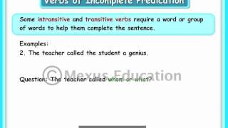 Verbs of Incomplete Predication  English Grammar  iken  ikenedu  ikenApp [upl. by Gilberta624]