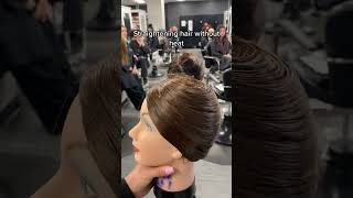 Straighten hair without using heat cosmetology heatdamage beautyschool hairtok [upl. by Eila]