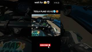 TESLA PLAID VS H2 NINJA subscribe trending viral h2r bikerace tesla [upl. by Mariken255]