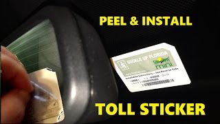 How to INSTALL Unpeel Transponder Vehicle Car Windshield STICKER Sunpass Mini EPass EZPass TollTag [upl. by Hakvir]