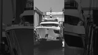 Launching the New Majesty 140 Superyacht luxuryyacht yachting yachtlife [upl. by Taffy]