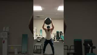 Medicine ball slams ￼workingout GunsN’Rosesweightloss [upl. by Ahsiemak]