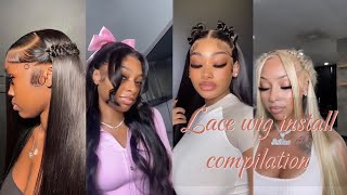 2024 LACE FRONTAL 🎀WIGS AND BUNDLES INSTALLS COMPILATION🫧💕 ✨ TikTok compilation🎀🫧 [upl. by Ajna]