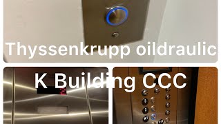 A Tale of Two Thyssenkrupp oildraulics at the K building in Carroll Community College in Westminster [upl. by Zanahs]