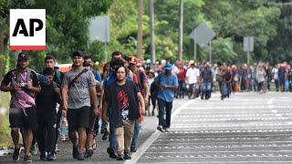 About 1500 migrants set off for USMexico border hoping to reach it before Trumps inauguration [upl. by Arait856]