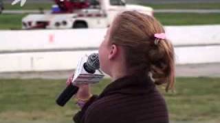 8 Year Old CT Girl Madison Perry Sings National Anthem at Thompson Motor Speedway 92610 [upl. by Anidal]