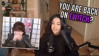 Valkyrae’s REACTION to Sykkuno REJOINING TWITCH🟣 [upl. by Gearhart]