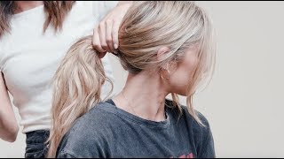 How To Tie The Halo Hair Extension In A Ponytail [upl. by Muffin]