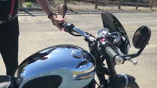 ￼New Triumph t120 Bonneville ride review chrome edition with Ohlins suspension and accessories [upl. by Aenahs351]