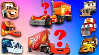 CORRECTLY GUESS THE HEAD  Truck Blaze and the Monster Machines amp Mack Truck Lightning McQueen 🧩🌈 [upl. by Ahk952]