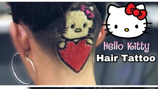 Hello Kitty UnderCut  Hair Tattoo by oska39 [upl. by Aikemot231]