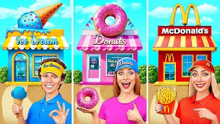 One Colored House Challenge  McDonald’s vs Ice Cream vs Donuts by Multi DO Smile [upl. by Nathanael]