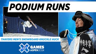 Thayers Men’s Snowboard Knuckle Huck Top 3 Runs  X Games Aspen 2024 [upl. by Hardin]