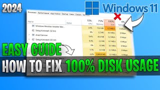 How to Fix 100 DISK USAGE on ANY PC in 2024 [upl. by Allsopp74]