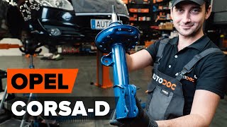 How to change a front shock strut on OPEL CORSA D TUTORIAL AUTODOC [upl. by Ainedrag192]