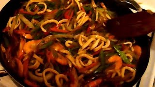 Recette de Calamar  Légumes Calamar amp Crevettes Sautées  Cuisine Chinoise [upl. by Llerat]