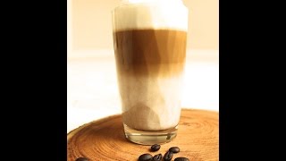 Latte macchiato recipe Easy home made 3 layers latte Italian [upl. by Jewell]