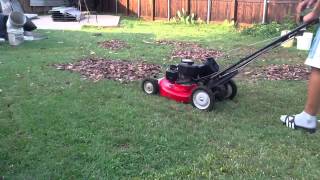 Snapper 21 commercial mower mulching leafs part 1 [upl. by Iccir]