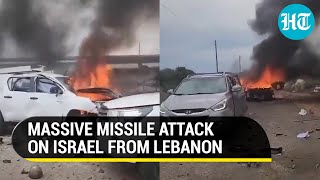 Missiles Fired From Lebanon Wreak Havoc In Israel Civilians Wounded Cars On Fire  Watch [upl. by Ayin3]