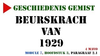 4 mavo  Beurskrach van 1929 MeMo 2009 Module 7 H3 paragraaf 21  Geschiedenis Gemist [upl. by Kora]