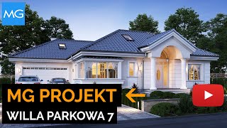 Projekt domu Willa parkowa 7 MG Projekt  20669 m2  Koszt budowy 354 tys zł [upl. by Dijam154]