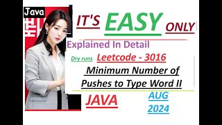 Minimum Number of Pushes to Type Word II  Leetcode 3016  Java Code  Developer Coder [upl. by Notlad]