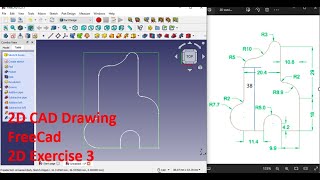 FreeCad 2D Drawing Exercise 3 foryou foryourpage tech techasmr technology asmr asmrvideo [upl. by Phio]