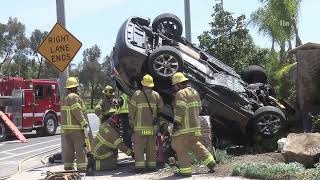 Driver Airlifted After Being Extricated From Crash  EASTVALE CA 42923 [upl. by Julis393]