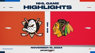 NHL Highlights  Ducks vs Blackhawks  November 19 2024 [upl. by Tien]