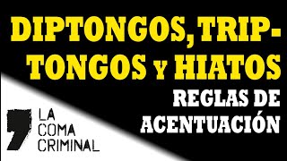 DIPTONGOS TRIPTONGOS y HIATOS Qué son y sus reglas de acentuación [upl. by Lomasi]