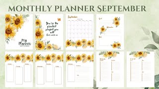 Create your own monthly planner in canva free account Monthly planner of September [upl. by Thurmond]