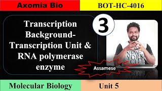 Transcription unit amp RNA polymerase  Unit 5  Class 3  Axomia Botany  BOTANY MAJOR GU [upl. by Wendel]