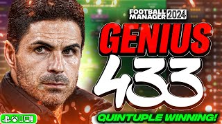 Artetas GENIUS 433 FM24 Tactics  x5🏆Winning  Best FM24 Tactics [upl. by Poock]