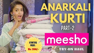 ANARKALI kurti set haul part  2 from MEESHO  tryon  honest review  gimaashi [upl. by Chinua976]