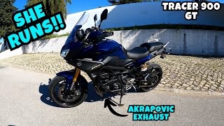 FIRST RIDE ON THE YAMAHA TRACER 900 GT AKRAPOVIC WITHOUT DB KILLER [upl. by Ylevol]