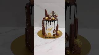 Chocolate overloaded cake with fresh fruit cake inside❤️ cake birthday youtubeshorts shortfeed [upl. by Berne]