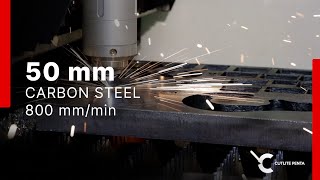 Fiber Laser 30 kW Cutting of Carbon Steel up to 50mm thick [upl. by Rimaj]