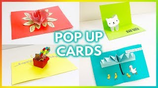 5 Simple and Easy Pop Up Card Tutorials [upl. by Atnahc]