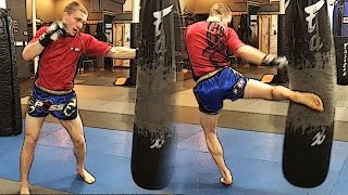 3 Hook Low Kick Combinations for Muay Thai [upl. by Aretahs]