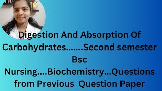 Digestion and absorption of carbohydrates  2nd sem Bsc nursing Biochemistry psckerala [upl. by Trisa]