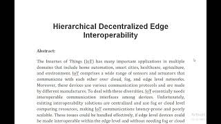 Hierarchical Decentralized Edge Interoperability [upl. by Marko]