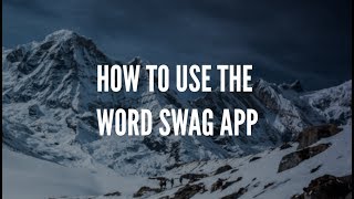 How to Use the Word Swag App [upl. by Sergei]