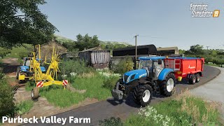 New Career in Purbeck Map Making Hay Balls using New Holland│Purbeck Valley Farm│FS 19│Timelapse1 [upl. by Nnylassej]