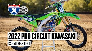 Testing a Monster EnergyPro Circuit 2022 Kawasaki KX250 Factory Bike [upl. by Fink]