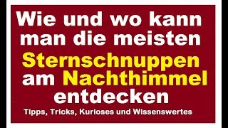 Sternschnuppennacht 2024 Wie und wo kann man die meisten Sternschnuppen entdecken finden beobachten [upl. by Assilev296]