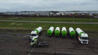 Abbey Group British Sugar Trucks parking up on Newark Runway [upl. by Enorej26]