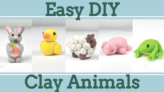 Easy Clay Animals for Beginners 2│5 in 1 Polymer Clay Tutorial [upl. by Ycart865]