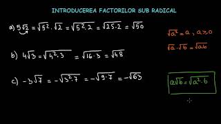 Introducerea factorilor sub radical  LectiiVirtualero [upl. by Cleodel524]