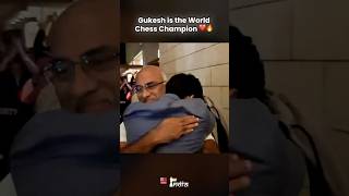 Gukesh HUGS Father after Winning the World Championship 🥹♥️ gukesh chess [upl. by Osnofla352]